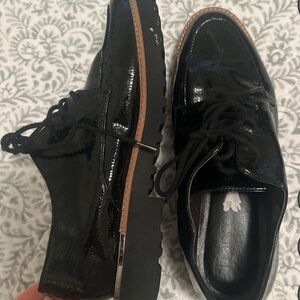 Franco Sarto Glossy Black Oxfords